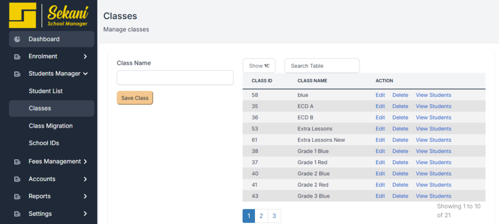 Efficient Class List Management with Sekani School Manager