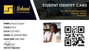 Sekani's QR-Coded Student IDs