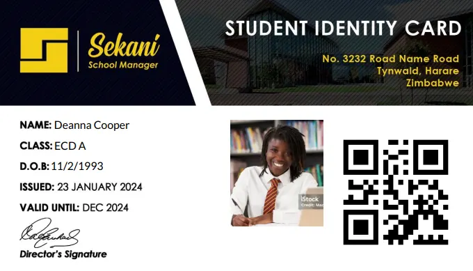 Student IDs with Integrated QR Codes